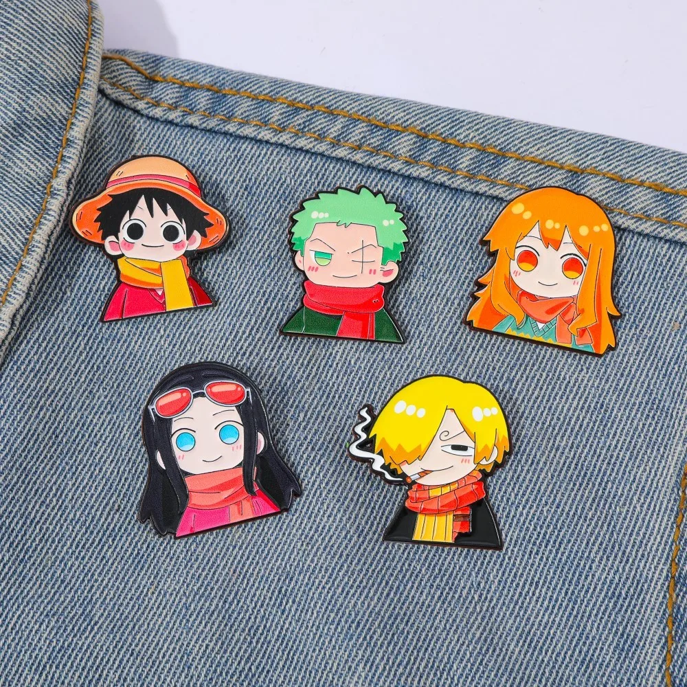 Embroidery Reddit - 5 szt. Urocze przypinki anime, śmieszne