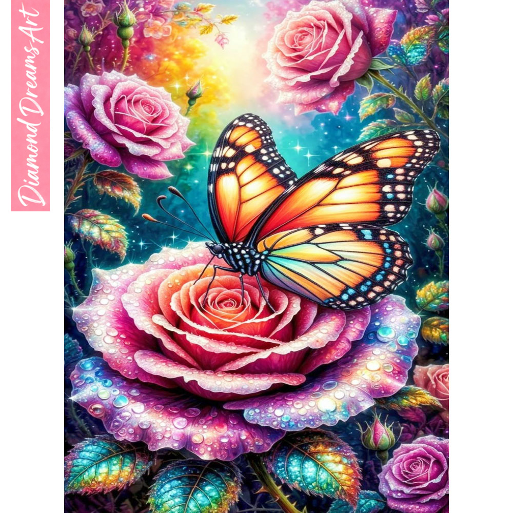 Embroidery Rose - Mozaika diamentowa 5D DIY Motyl, Nowość,