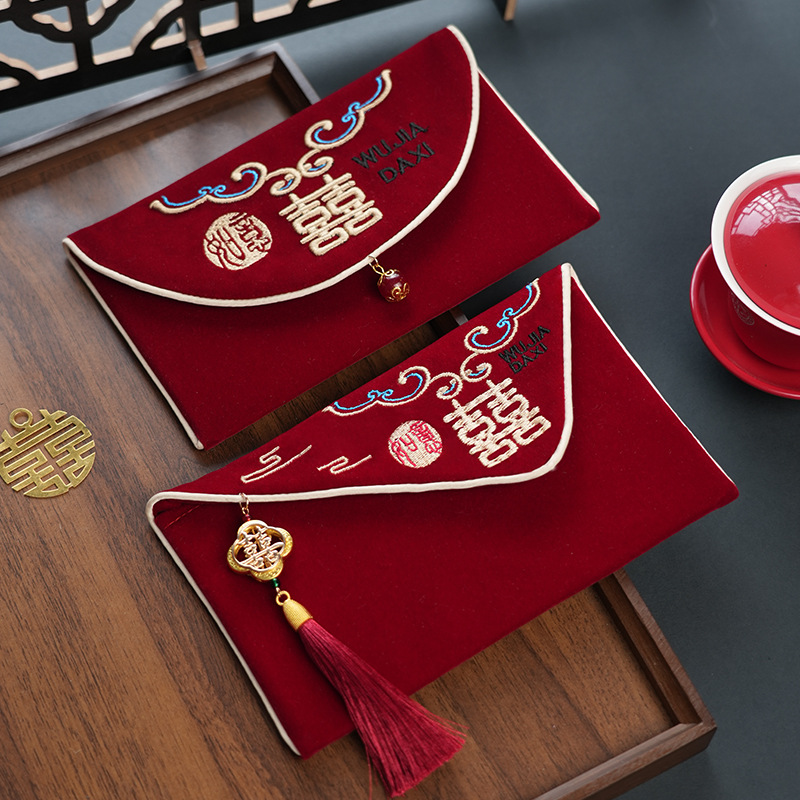 1 szt. Czerwona koperta ślubna – Embroidery Bag recenzja i cena