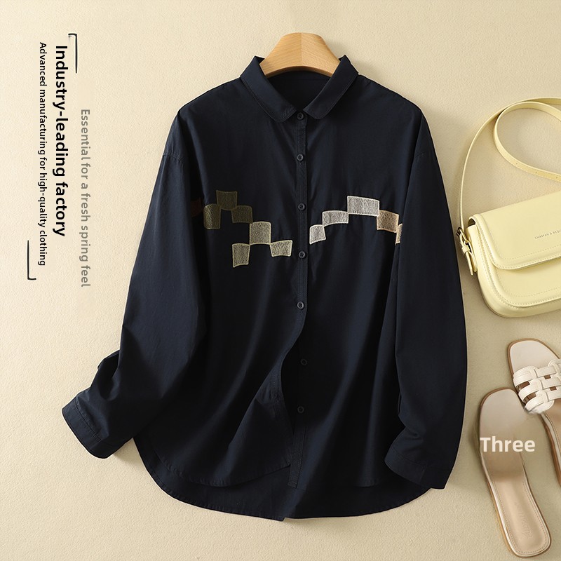 Elegancka, geometryczna koszul – Embroidery Cotton Shirt recenzja i cena